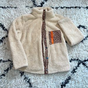 Sherpa/Teddy Leopard Button Jacket XL